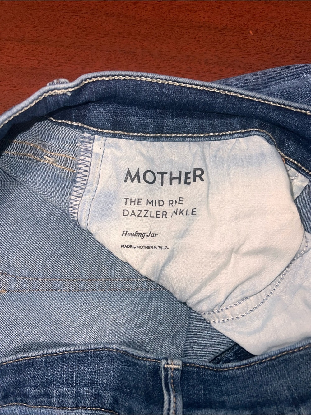 Mother The Mid Rise Dazzler Ankle Jeans Healing Jar Wash Blue - Picture 5 of 7